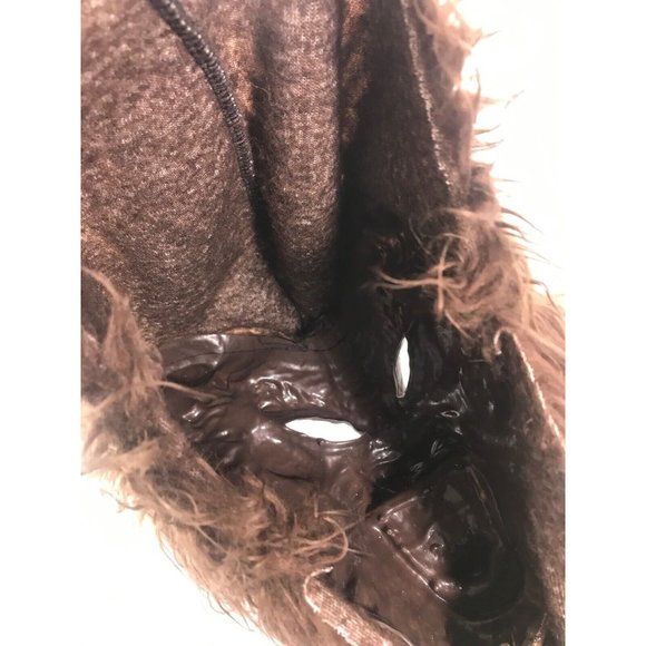 Scary Werewolf Mask Full Head Mask Adult Size Latex Face With Brown Fur Fangs - Picture 8 of 12